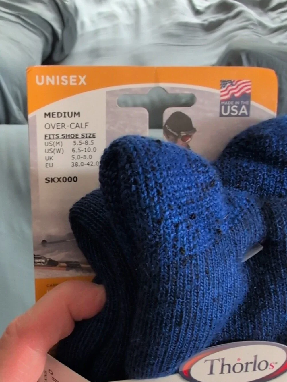Thorlo Blue Athletic Ski Socks - Royal Blue Cushion Support